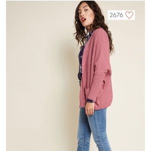 Modcloth A Crafty Medium Cardigan in berry